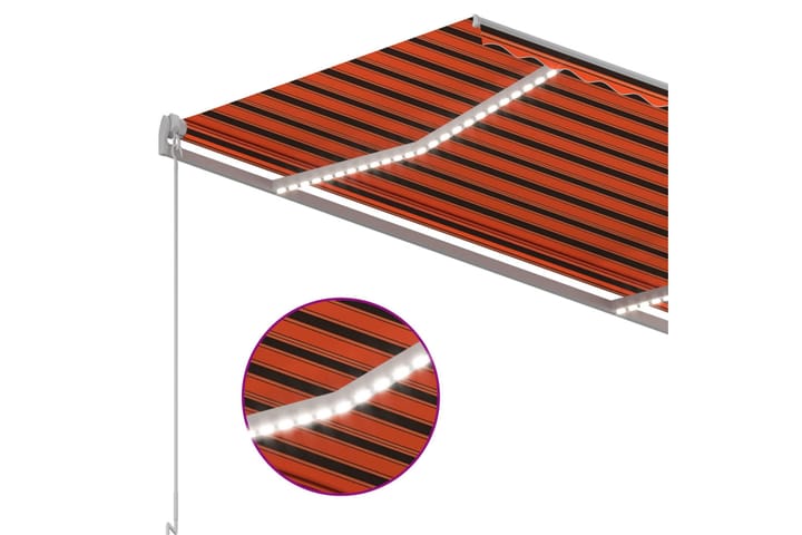 Sisäänkelattava markiisi LED/tuulisensori 3x2,5 m - Oranssi - Puutarhakalusteet - Aurinkosuoja - Markiisi
 - Terassimarkiisi