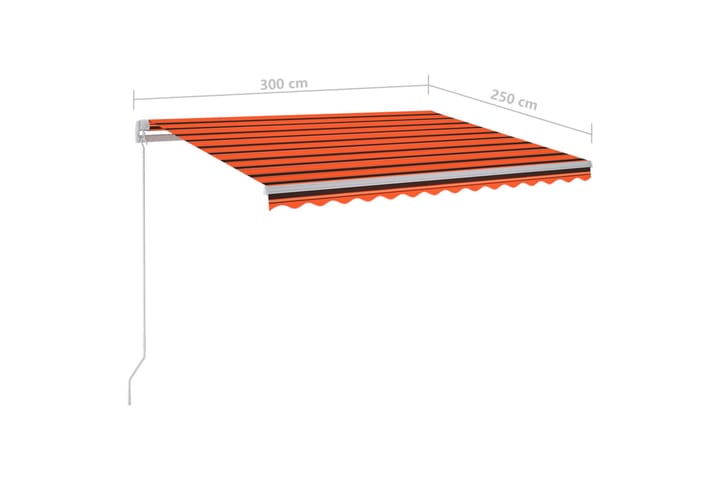 Sisäänkelattava markiisi LED/tuulisensori 3x2,5 m - Oranssi - Puutarhakalusteet - Aurinkosuoja - Markiisi
 - Terassimarkiisi