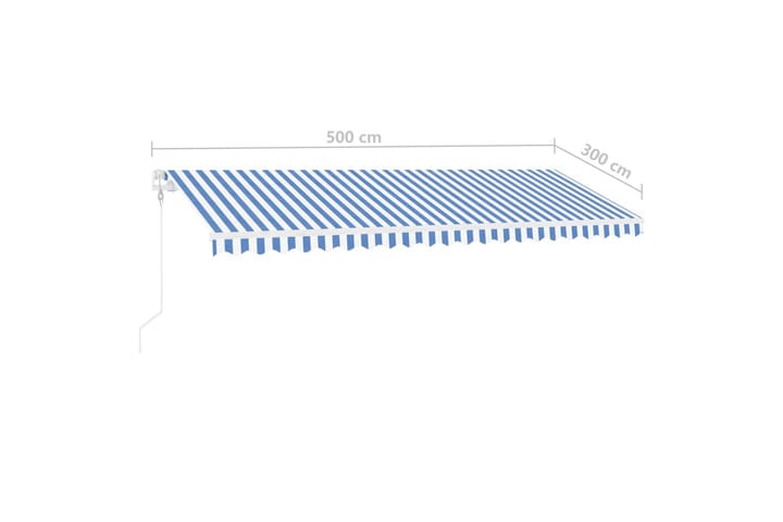 Sisäänkelattava markiisi LED/tuulisensori 500x300 cm - Sininen - Puutarhakalusteet - Aurinkosuoja - Markiisi
 - Terassimarkiisi