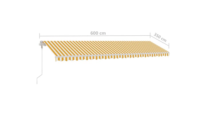 Sisäänkelattava markiisi LED/tuulisensori 600x350 cm - Keltainen - Puutarhakalusteet - Aurinkosuoja - Markiisi
 - Terassimarkiisi