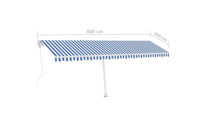 Sisäänkelattava markiisi LED/tuulisensori 600x350 cm - Sininen - Puutarhakalusteet - Aurinkosuoja - Markiisi
 - Terassimarkiisi