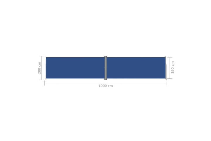 Sisäänvedettävä sivumarkiisi 200x1000 cm sininen - Sininen - Puutarhakalusteet - Aurinkosuoja - Markiisi
 - Parvekemarkiisi