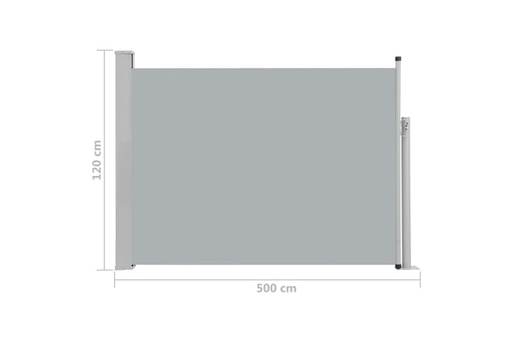 Sisäänvedettävä terassin sivumarkiisi 120x500 cm harmaa - Harmaa - Puutarhakalusteet - Aurinkosuoja - Markiisi
 - Parvekemarkiisi