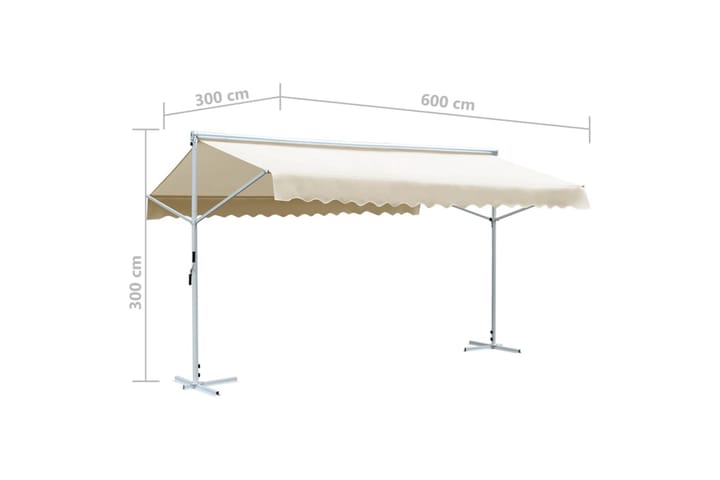 Vapaasti seisova markiisi 600x300 cm kerma - Kerma - Puutarhakalusteet - Aurinkosuoja - Markiisi
 - Terassimarkiisi