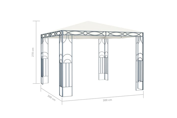 Huvimaja 300 x 300 cm kerma - Kerma - Puutarhakalusteet - Aurinkosuoja - Paviljonki