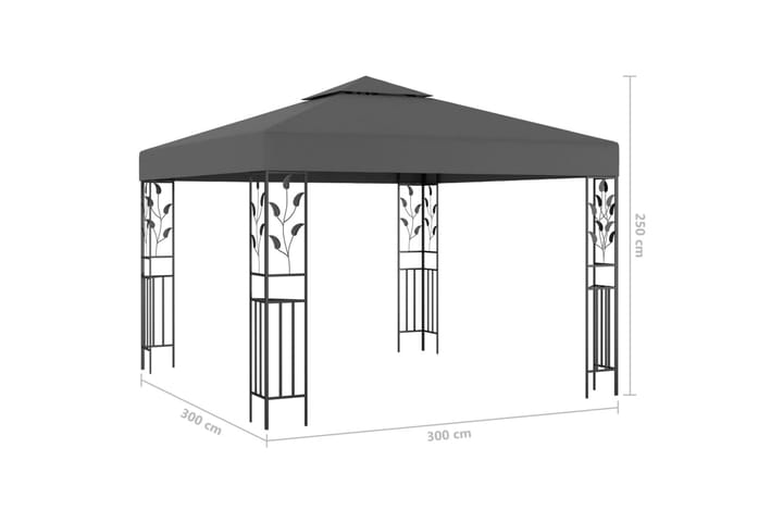 Huvimaja 3x3 m antrasiitti - Antrasiitti - Puutarhakalusteet - Aurinkosuoja - Paviljonki