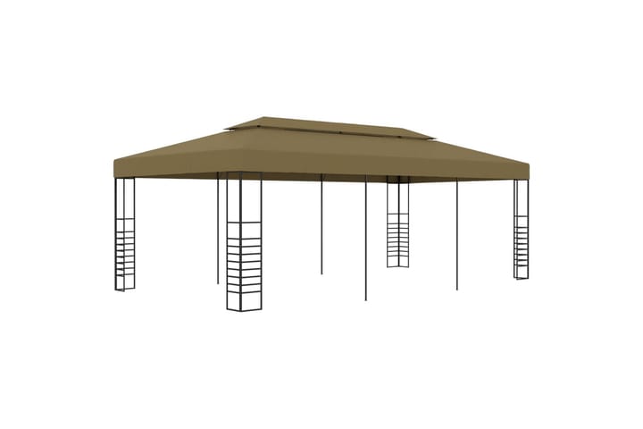 Huvimaja 6x3x2,7 m ruskeanharmaa 180 g/m² - Taupe - Puutarhakalusteet - Aurinkosuoja - Paviljonki