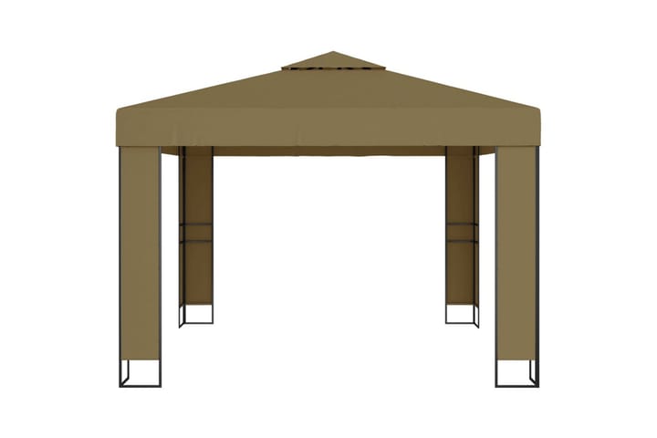 Huvimaja kaksoiskatolla 3x3x2,7 m ruskeanharmaa 180 g/m² - Taupe - Puutarhakalusteet - Aurinkosuoja - Paviljonki