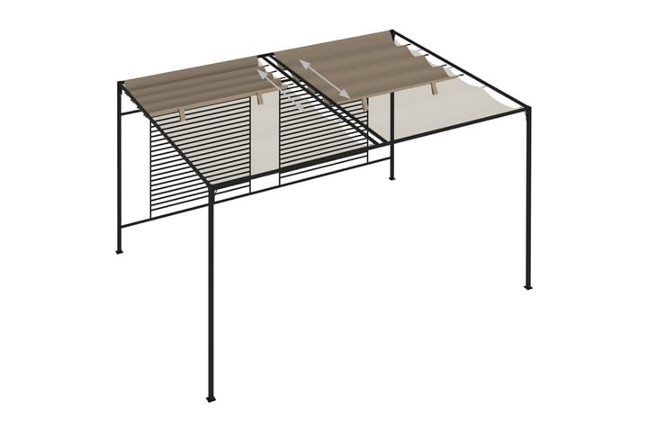 Huvimaja sisäänvedettävä katto 3x4x2,3m 180 g/m² - Puutarhakalusteet - Aurinkosuoja - Paviljonki