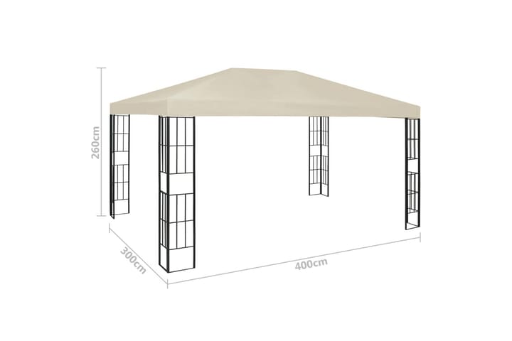 Huvimaja valonauhoilla 3x4 m kerma - Puutarhakalusteet - Aurinkosuoja - Paviljonki