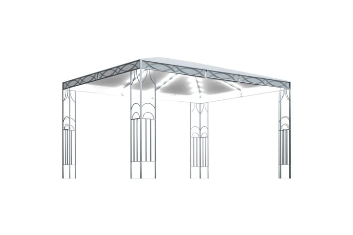 Huvimaja valonauhoilla 400x300 cm kerma - Puutarhakalusteet - Aurinkosuoja - Paviljonki