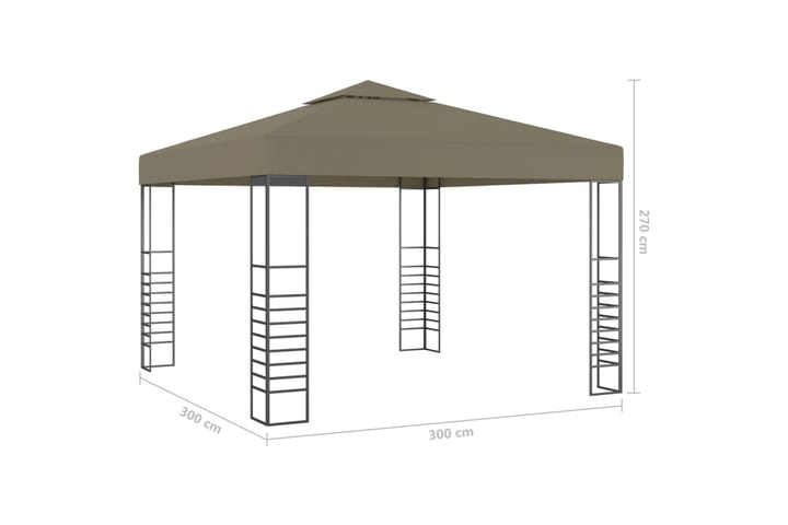 Juhlateltta 3x3 ruskeanharmaa 180 g/m² - Taupe - Puutarhakalusteet - Aurinkosuoja - Paviljonki - Paviljonki katoksella