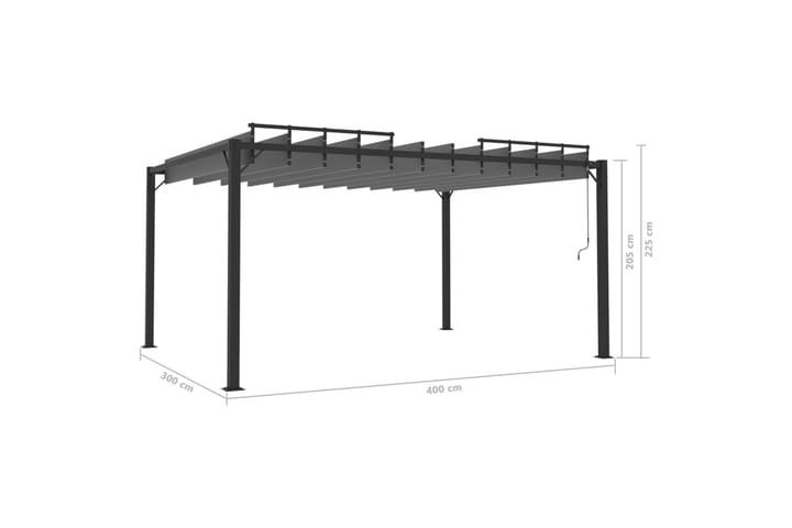 Katos avattavalla katolla 3x4 m ja alumiini - Puutarhakalusteet - Aurinkosuoja - Paviljonki