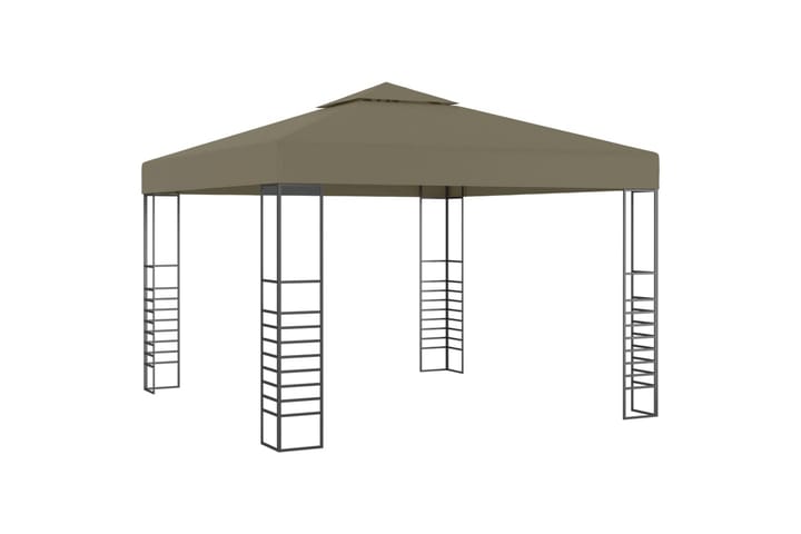 Puutarhakatos valonauhoilla 3x3 m ruskeanharmaa 180 g/m² - Puutarhakalusteet - Aurinkosuoja - Paviljonki