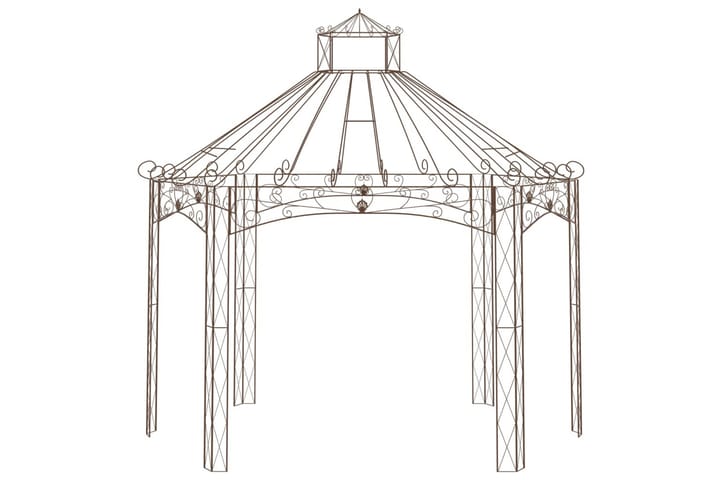 Puutarhan huvimaja antiikinruskea 400x258x378 cm rauta - Ruskea - Puutarhakalusteet - Aurinkosuoja - Paviljonki