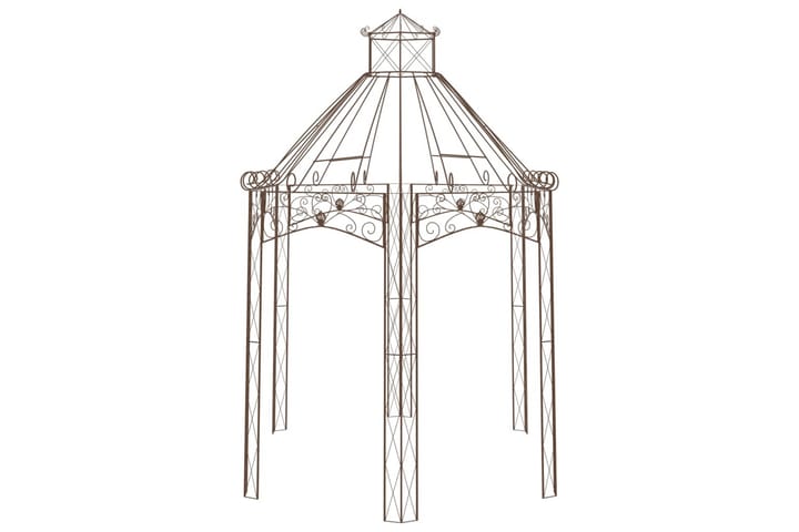 Puutarhan huvimaja antiikinruskea 400x258x378 cm rauta - Ruskea - Puutarhakalusteet - Aurinkosuoja - Paviljonki
