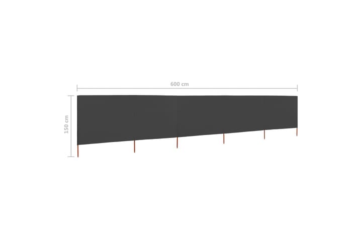 Tuulensuojakangas 5 paneelilla 600x120 cm antrasiitti - Antrasiitti - Puutarhakalusteet - Aurinkosuoja - Sermit ja tuulisuojat