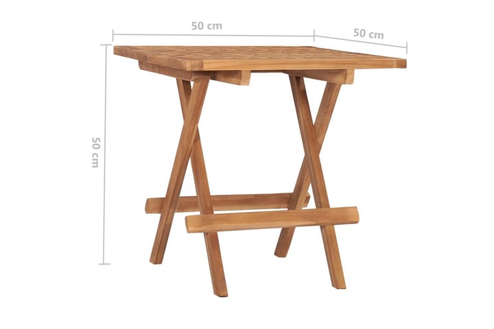 Kokoontaittuva puutarhapöytä 50x50x50 cm tiikki - Ruskea - Puutarhakalusteet - Parveke - Parvekekalusteet - Parvekepöytä