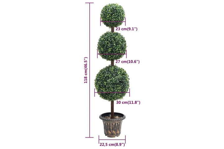 Tekokasvi puksipuu ruukulla pallonmuotoinen vihreä 118 cm - Vihreä - Puutarhakalusteet - Parveke - Parvekeviljely - Parvekekukat