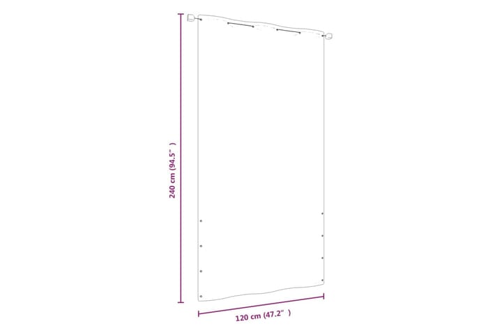 Parvekkeen suoja musta 120x240 cm Oxford kangas - Musta - Puutarhakalusteet - Parveke - Turvallisuus & parvekkeen tuulisuoja - Parvekesuoja