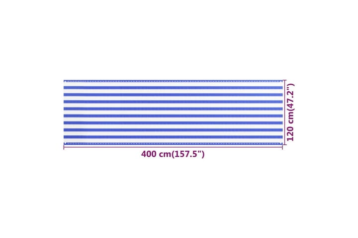 Parvekkeen suoja sininen ja valkoinen 120x400 cm HDPE - Monivärinen - Parvekesuoja