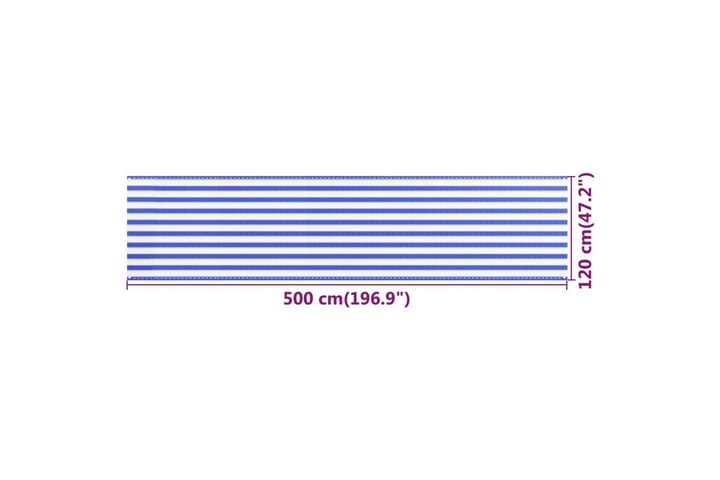 Parvekkeen suoja sininen ja valkoinen 120x500 cm HDPE - Monivärinen - Puutarhakalusteet - Parveke - Turvallisuus & parvekkeen tuulisuoja - Parvekesuoja