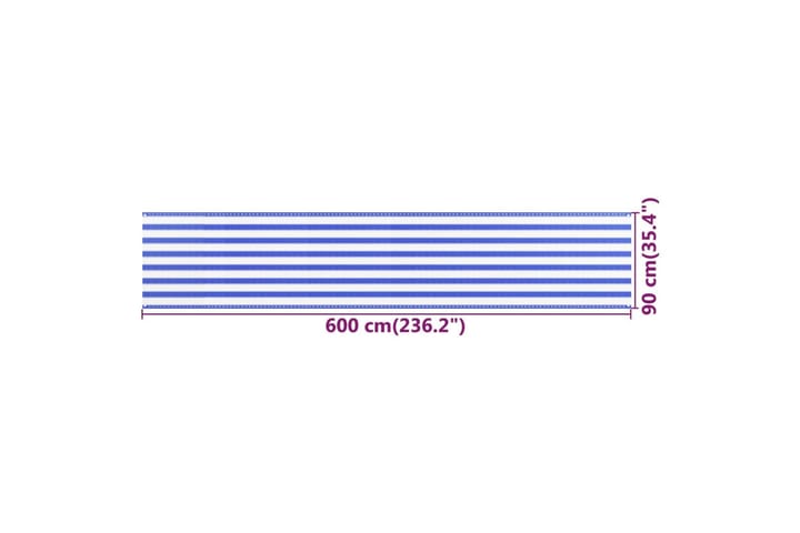 Parvekkeen suoja sininen ja valkoinen 90x600 cm HDPE - Monivärinen - Puutarhakalusteet - Parveke - Turvallisuus & parvekkeen tuulisuoja - Parvekesuoja