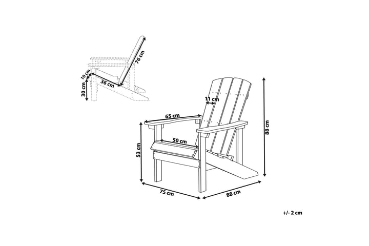 Kansituoli Adirondack 88x75x88 cm - Puutarhakalusteet - Puutarhatuoli - Aurinkotuoli
 - Kansituoli