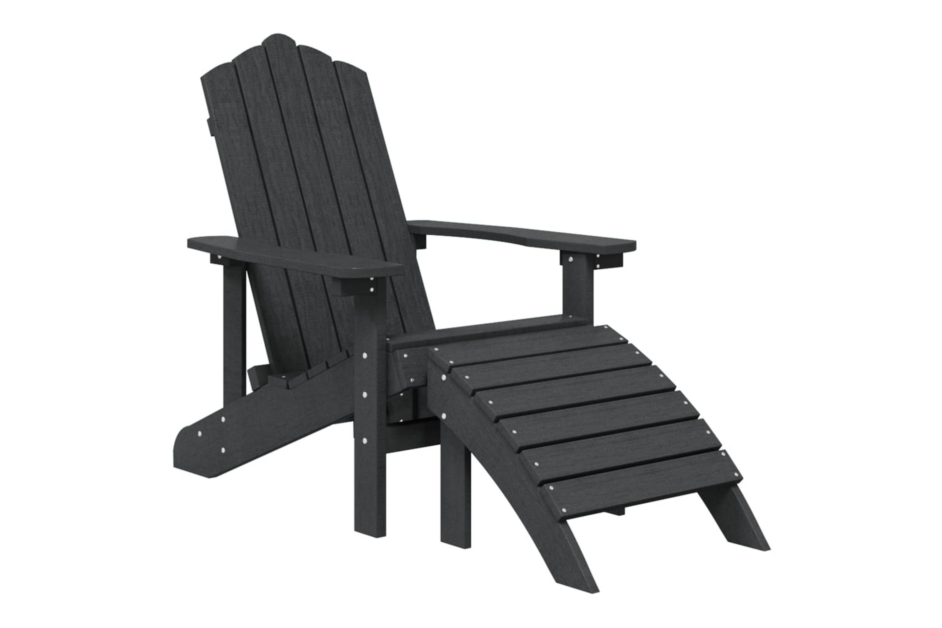 Puutarhatuoli Adirondack jalkarahilla HDPE - Antrasiitti