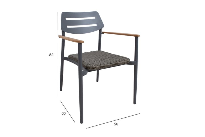 Tuoli Wales Tummanharmaa - Puutarhakalusteet - Puutarhatuoli - Ulkotilan ruokatuoli