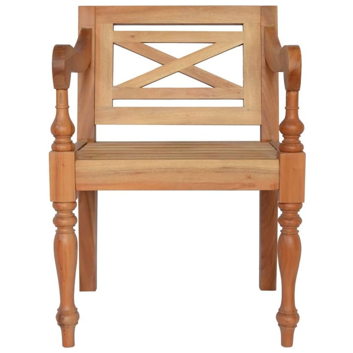 Batavia-tuolit 2 kpl vaaleanruskea täysi mahonki - Ruskea - Ulkotilan nojatuolit
