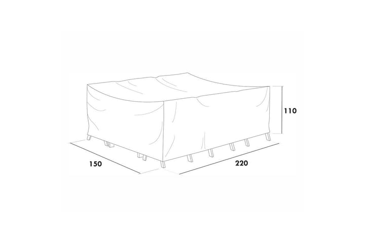 Kalustesuoja Ruokailuryhmä Hillerstorp Hånger Korkea Harmaa - Puutarhakalusteet - Säilytyslaatikot & kalustesuojat - Ulkokalusteiden suojapeite