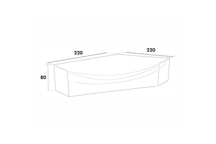 Kalustesuoja Sohvaryhmä Hillerstorp Himmelsnäs 220 x 220 x 80 cm Harmaa - Puutarhakalusteet - Säilytyslaatikot & kalustesuojat - Ulkokalusteiden suojapeite