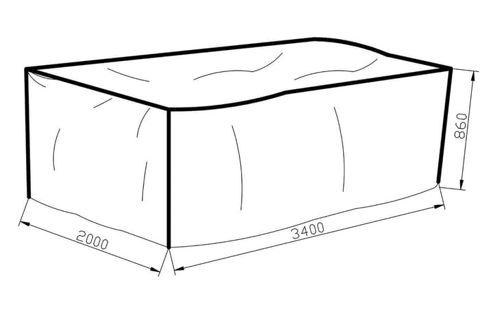 Kalustesuojapeite Klas 200x86x340 cm - Harmaa - Puutarhakalusteet - Säilytyslaatikot & kalustesuojat - Ulkokalusteiden suojapeite