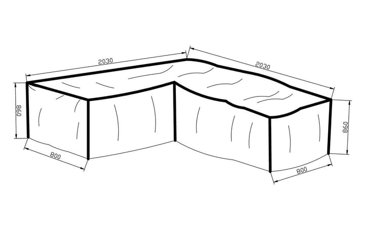 Kalustesuojapeite Klas 203x86x80 cm - Harmaa - Puutarhakalusteet - Säilytyslaatikot & kalustesuojat - Ulkokalusteiden suojapeite