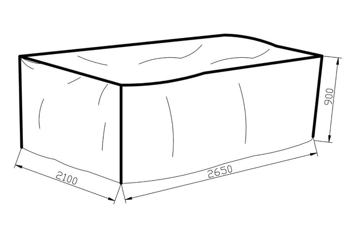 Kalustesuojapeite Klas 210x90x265 cm - Harmaa - Puutarhakalusteet - Säilytyslaatikot & kalustesuojat - Ulkokalusteiden suojapeite