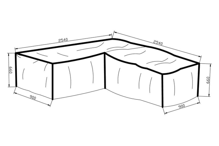 Kalustesuojapeite Klas 254x66x90 cm - Harmaa - Puutarhakalusteet - Säilytyslaatikot & kalustesuojat - Ulkokalusteiden suojapeite