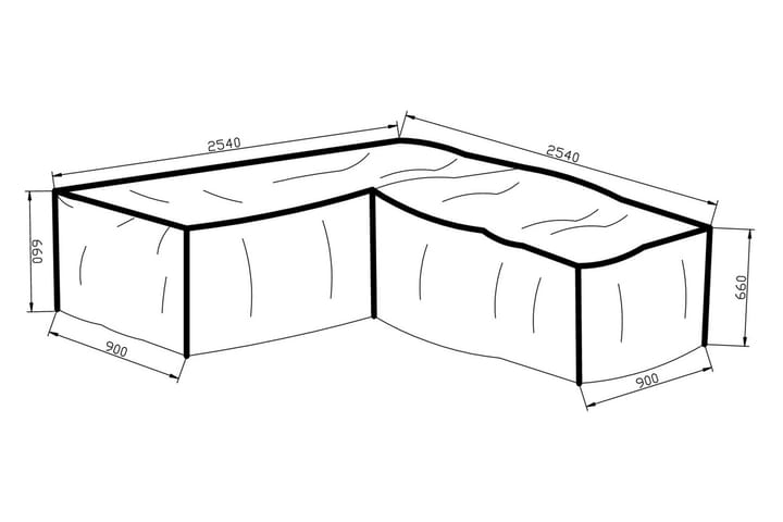 Kalustesuojapeite Klas 254x66x90 cm - Harmaa - Puutarhakalusteet - Säilytyslaatikot & kalustesuojat - Ulkokalusteiden suojapeite