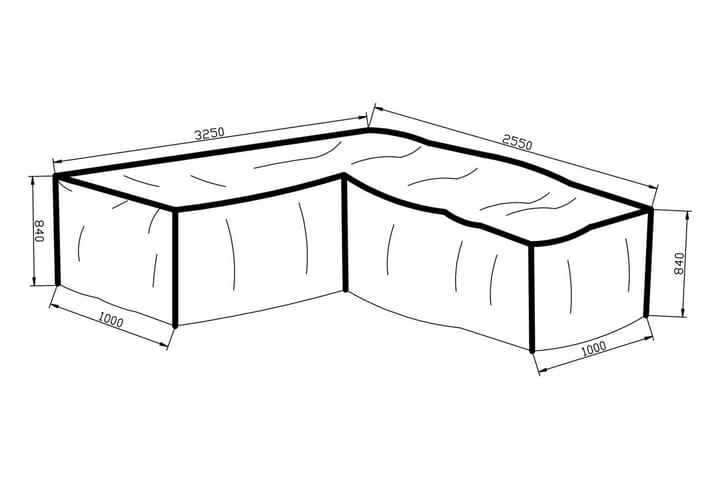 Kalustesuojapeite Klas 325x100x255 cm - Harmaa - Puutarhakalusteet - Säilytyslaatikot & kalustesuojat - Ulkokalusteiden suojapeite