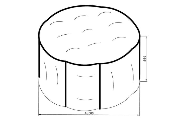 Kalustesuojapeite Klas Pyöreä 300 cm - Harmaa - Puutarhakalusteet - Säilytyslaatikot & kalustesuojat - Ulkokalusteiden suojapeite