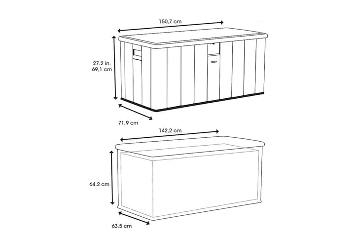 Gop Lifetime Deckbox Harmony 570 L - Vaaleanharmaa - Säilytyslaatikot ulos