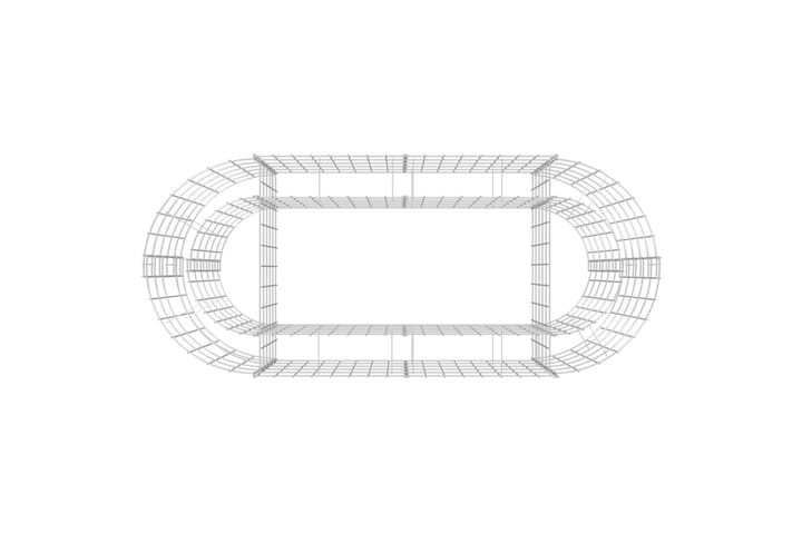 Korotettu kivikori/kukkalaatikko galvanoitu rauta 120x50x50 - Hopea - Ruukut ulkokäyttöön - Kukkalaatikko