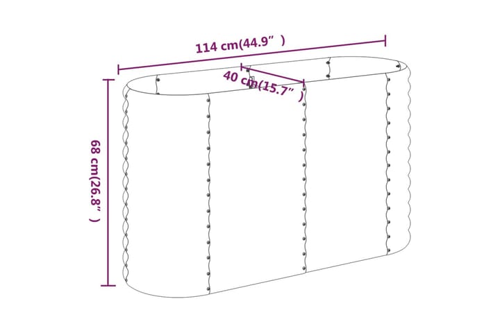 Puutarhakukkalaatikko jauhemaalattu teräs 114x40x68 cm harma - Harmaa - Puutarhakalusteet - Tarvikkeet ulos - Muut puutarhatarvikkeet - Ruukut ulkokäyttöön