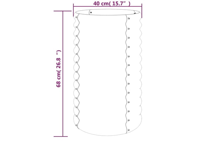 Puutarhakukkalaatikko jauhemaalattu teräs 40x40x68 cm hopea - Hopea - Puutarhakalusteet - Tarvikkeet ulos - Muut puutarhatarvikkeet - Ruukut ulkokäyttöön