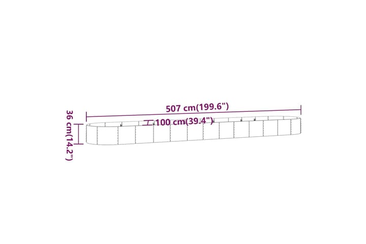 Puutarhakukkalaatikko jauhemaalattu teräs 507x100x36 cm antr - Antrasiitti - Puutarhakalusteet - Tarvikkeet ulos - Muut puutarhatarvikkeet - Ruukut ulkokäyttöön