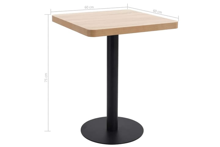 Bistropöytä vaaleanruskea 60x60 cm MDF - Ruskea - Puutarhakalusteet - Terassipöydät - Kahvilapöytä