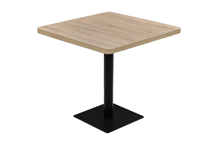 Bistropöytä MDF ja teräs neliö 80x80x75 cm tammenvärinen - Beige - Kahvilapöytä