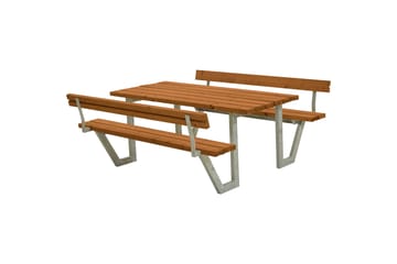 PLUS Wega Penkkisetti 2 Selkänojalla 177 cm Pohjamaalattu Teak