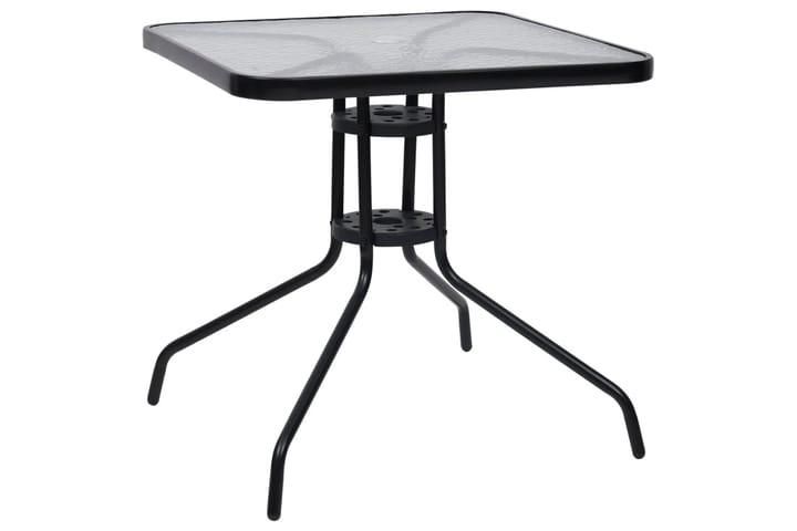 Puutarhapöytä musta 70x70x70 cm teräs - Musta - Ruokapöytä terassille