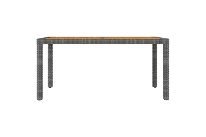 Puutarhapöytä 150x90x75 cm polyrottinki ja akaasiapuu harmaa - Harmaa - Ruokapöytä terassille